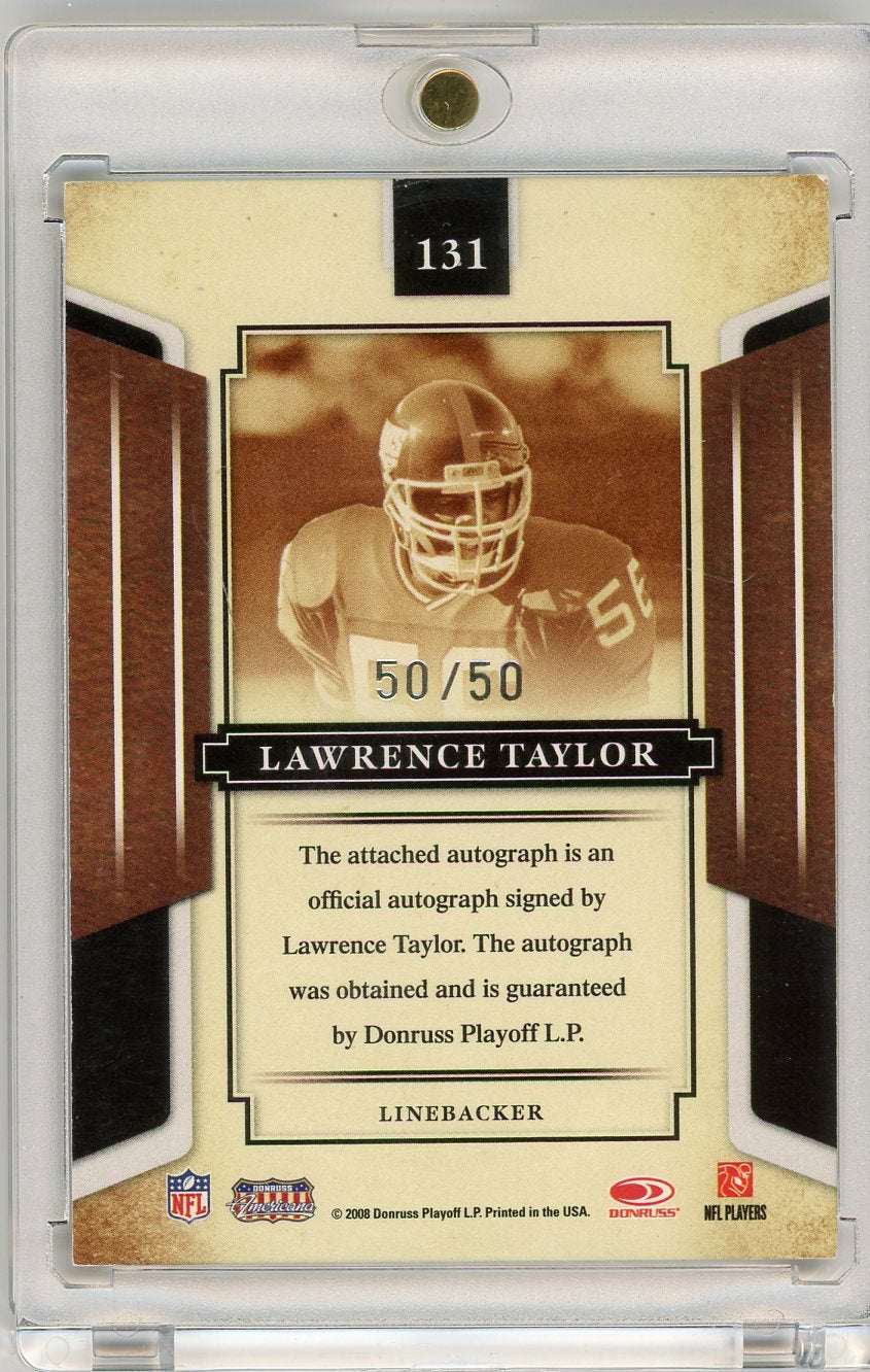Lawrence Taylor 2008 Donruss Playoff Sports Legends Auto #'d 50/50