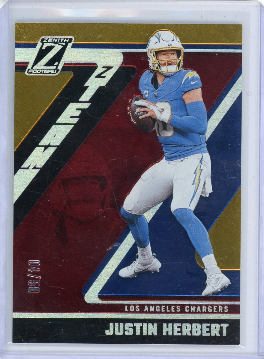 Justin Herbert 2024 Panini Zenith Z Team #'d 04/50