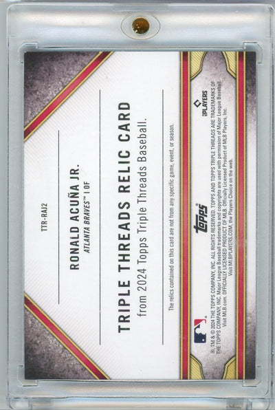 Ronald Acuna Jr. 2024 Topps Triple Threads Record Breaker jersey bat relic #'d 21/27