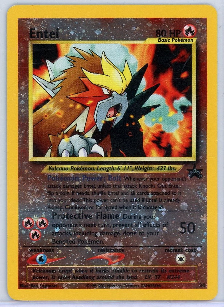 Entei 2001 Pokémon WoTC Black Star Promo #34