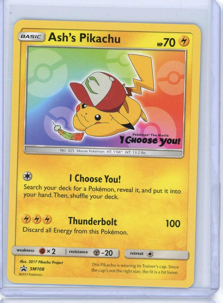 Ash's Pikachu Pokémon Black Star Promo #SM108