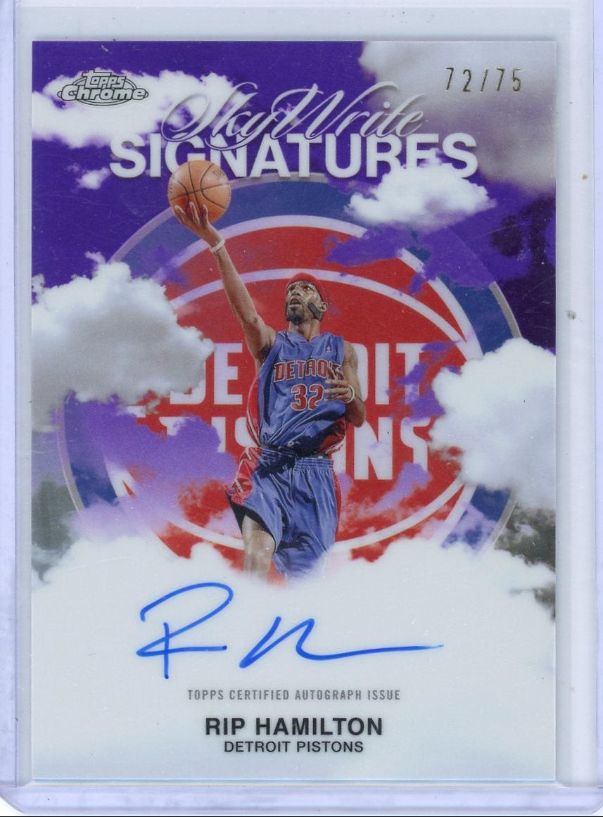 Rip Hamilton 2025 Topps Chrome Skywrite Signatures Autograph Purple #'d 72/75