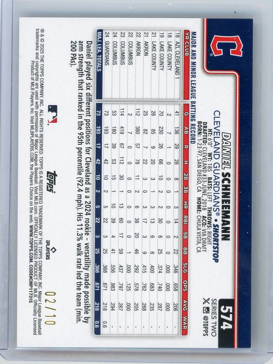 Daniel Schneemann 2025 Topps Series 2 Fanatics Liberty Exclusive black foil RC #'d 02/10