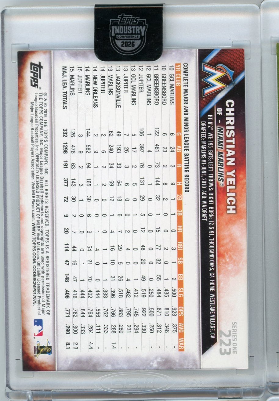 Christian Yelich 2019 Topps Archives Signature Series Auto #'d 11/49