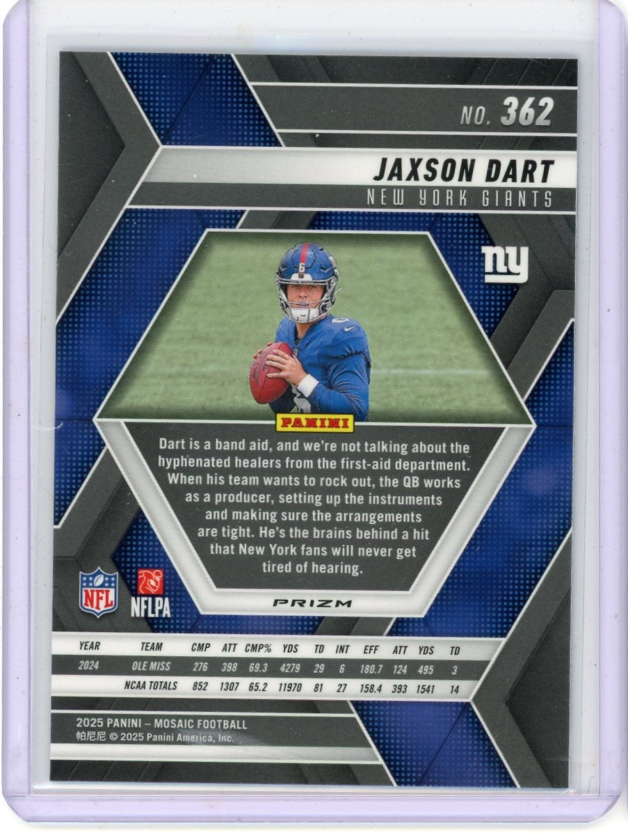Jaxson Dart 2025 Mosaic Reactive Blue Prizm RC