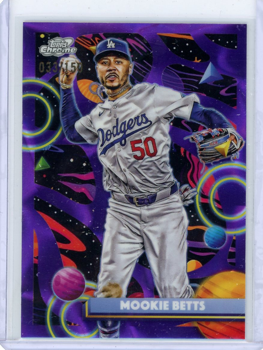 Mookie Betts 2025 Topps Chrome Cosmic Purple Nebula Refractor #'d 033/150