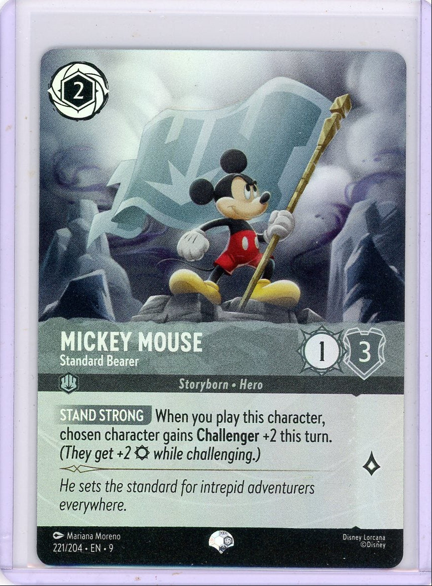 Mickey Mouse Disney Lorcana Fabled Standard Bearer Epic holo #221/204
