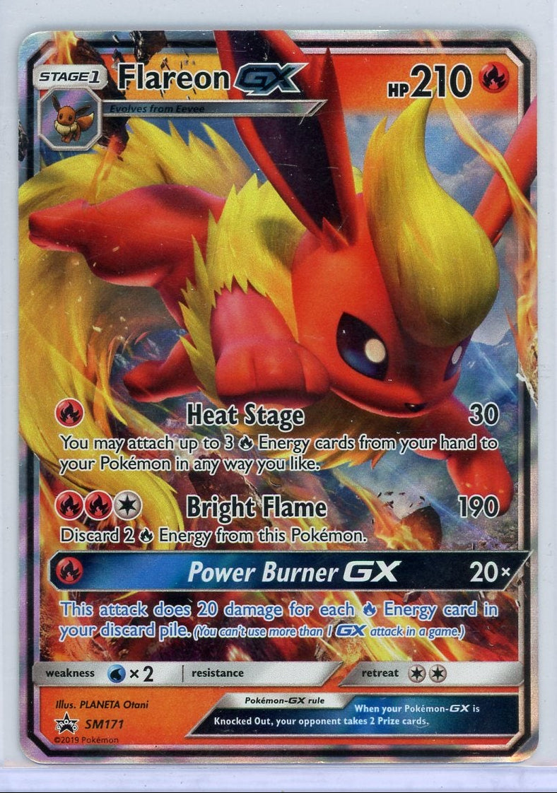 Flareon GX 2019 Pokemon Black Star Promo #SM171 LP/MP