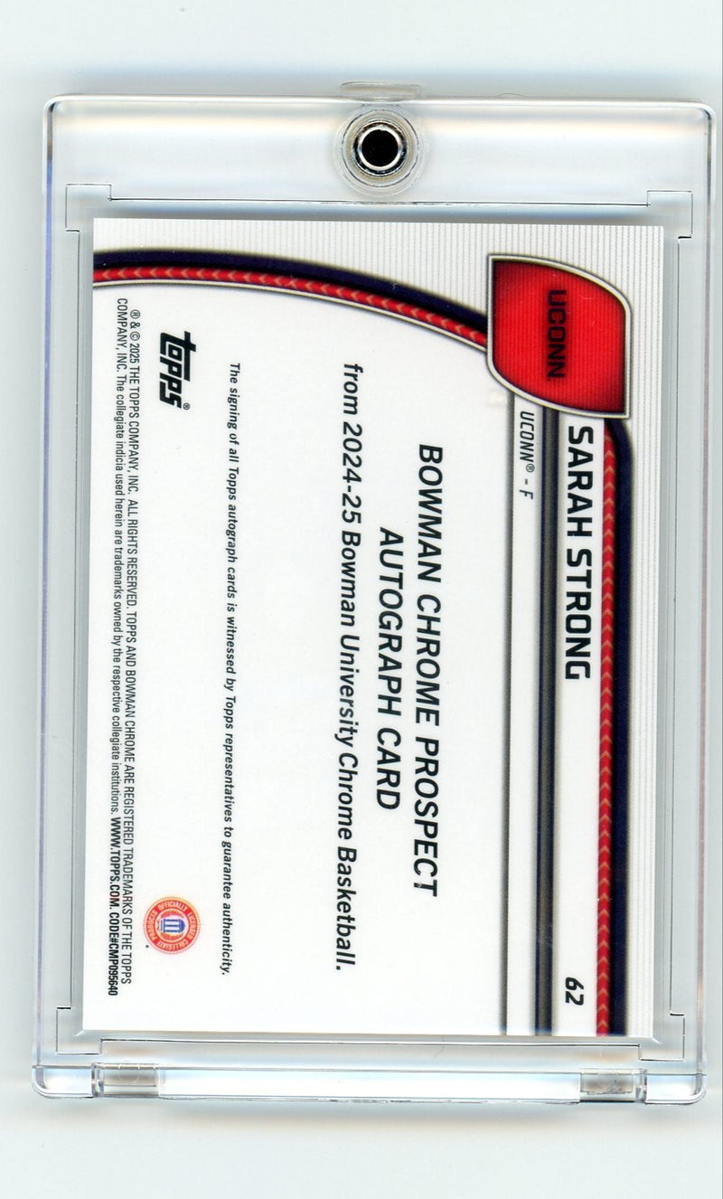 Sarah Strong 2025 1st Bowman Chrome autograph gold refractor 