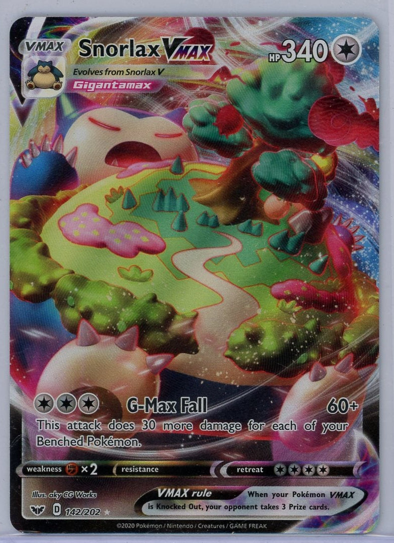 Snorlax VMAX Pokemon Sword & Shield Base #142/202 Ultra Rare