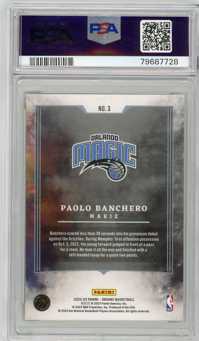 Paolo Banchero 2022 Panini Origins Taking the Leap PSA 9 rookie card