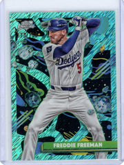 Freddie Freeman 2025 Topps Chrome Cosmic Aqua Equinox Refractor #'d 173/199