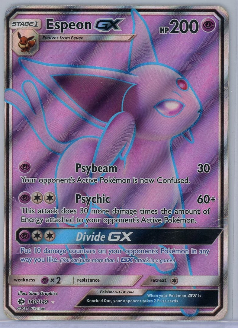 Espeon GX Pokemon Sun & Moon Base Set Ultra Rare #140/149 (DMG)