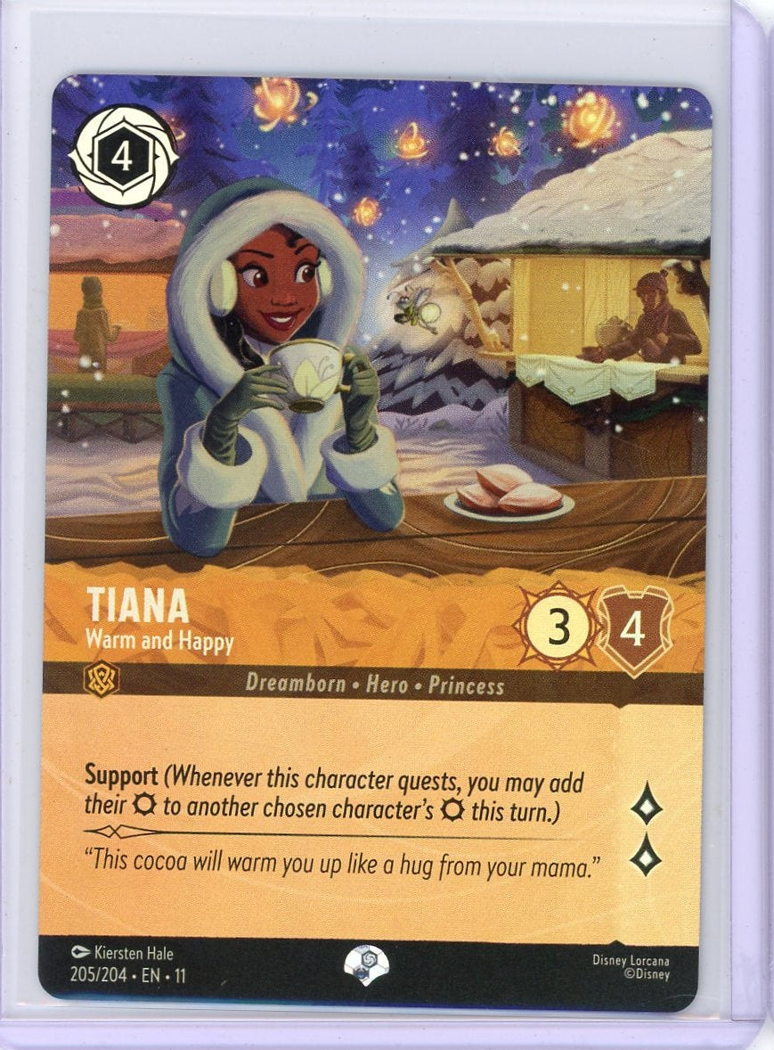 Tiana Disney Lorcana Winterspell Warm and Happy Epic holo #205/204