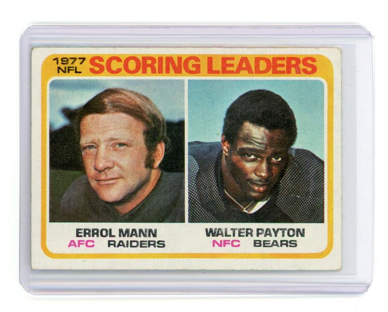 Walter Payton Errol Mann 1978 Topps "Scoring Leaders" 