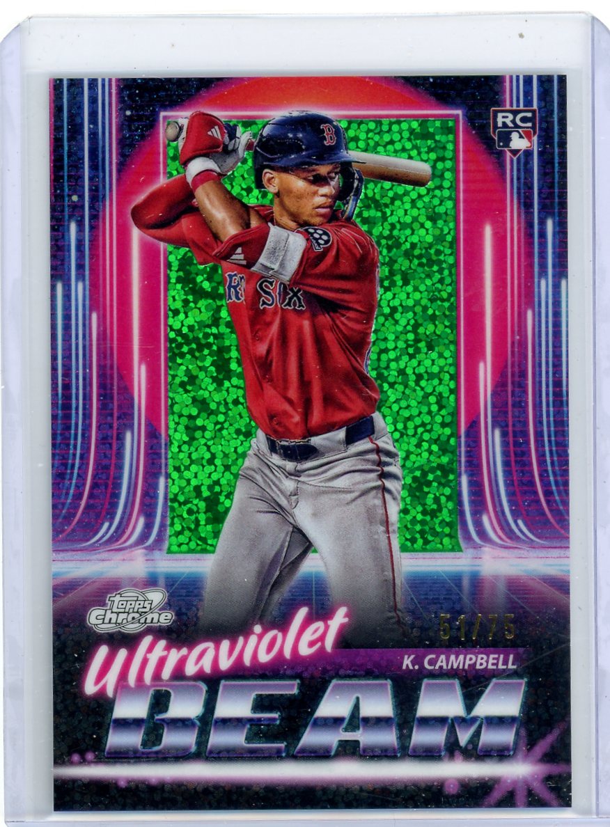 Kristian Campbell 2025 Topps Chrome Cosmic Ultraviolet Beam Green Space Dust Refractor #'d 51/75