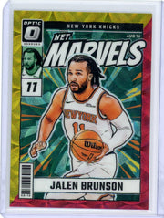 Jalen Brunson 2024-25 Panini Donruss Optic Net Marvels Red & Gold International #'d 80/99