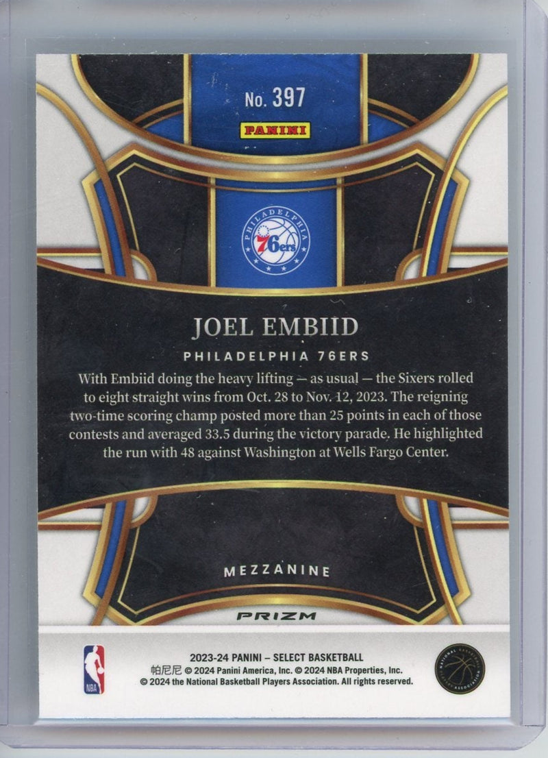 Joel Embiid 2023-24 Select Mezzanine Zebra SSP