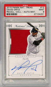 David Ortiz 2015 Panini National Treasures Silhouette autograph relic #'d 25/25 PSA 9