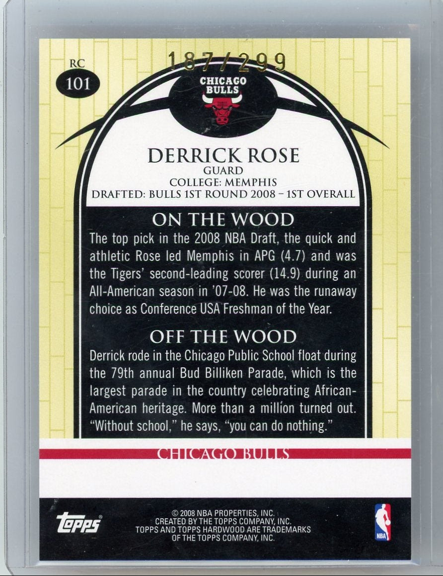 Derrick Rose 2008-09 Topps Hardwood Wood #'d 187/299 (1 Ball)