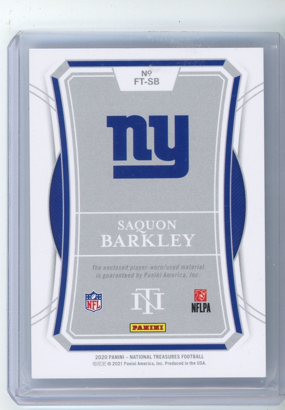 Saquon Barkley 2020 Panini National Treasures Franchise Treasures relic #'d 08/25