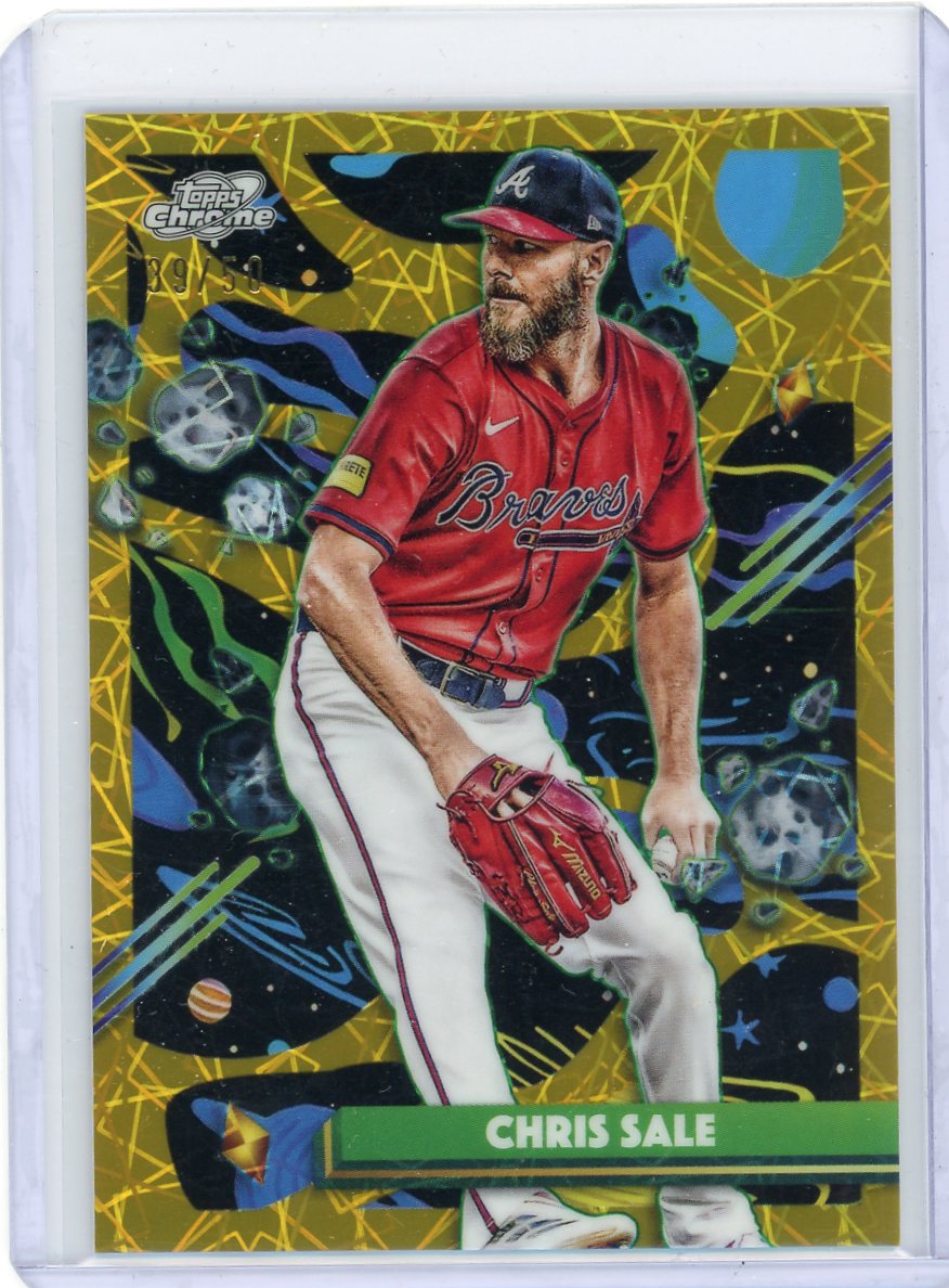 Chris Sale 2025 Topps Chrome Cosmic Gold Interstellar Refractor #'d 39/50