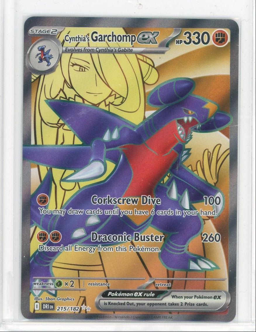 Cynthia's Garchomp ex Pokémon Destined Rivals Full-Art #215/182