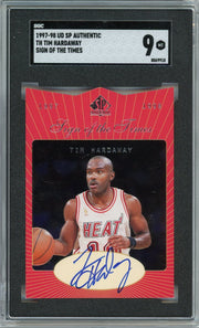 Tim Hardaway 1997-98 Upper Deck SP Authentic Sign of The Times Auto SGC 9