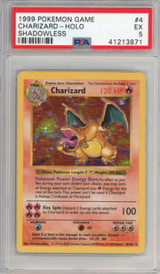 Charizard 1999 Pokemon Base Set Shadowless holo #4/102 PSA 5