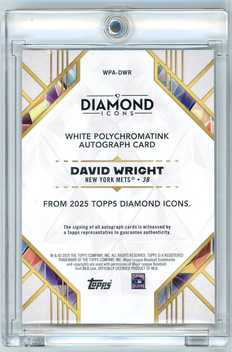 David Wright 2025 Topps Diamond Icons White Polychromatink Purple Ink Auto #'d 08/10
