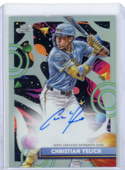Christian Yelich 2025 Topps Chrome Cosmic Refractor Auto