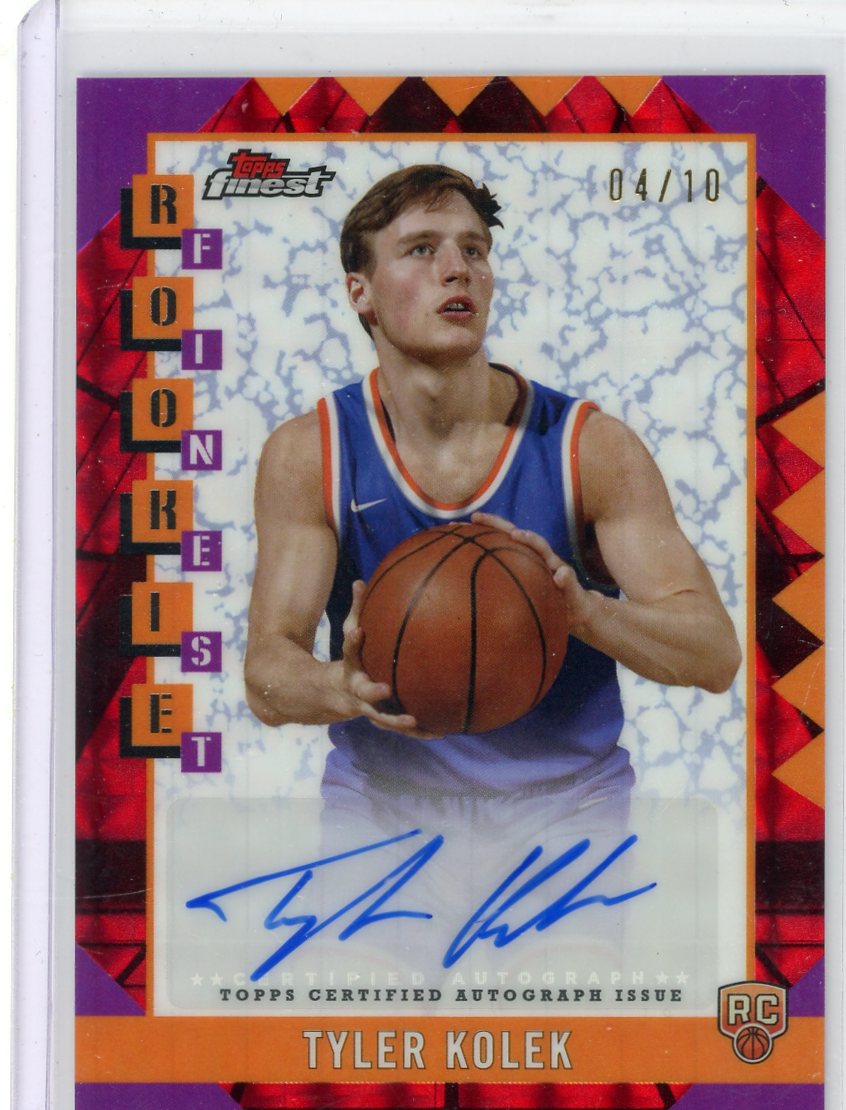 Tyler Kolek 2024-25 Topps Finest Rookie Finest Auto RC Red & Black Vapor Refractor #'d 04/10 (Copy)
