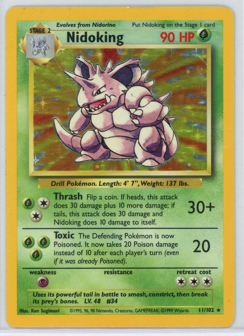 Nidoking 1999 Pokémon Base Set #11/102