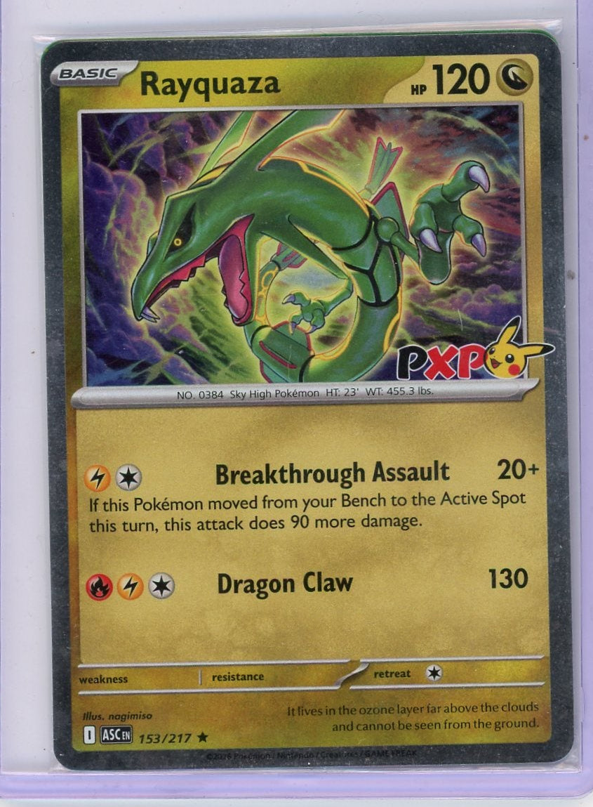 Rayquaza Pokémon World Championships Stamped Promo Cosmos Holo #'d 153/217 (Sealed)