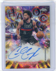 Cade Cunningham 2025-26 Topps Chrome Update Sapphire Havoc Marks Auto Gold #'d 41/50