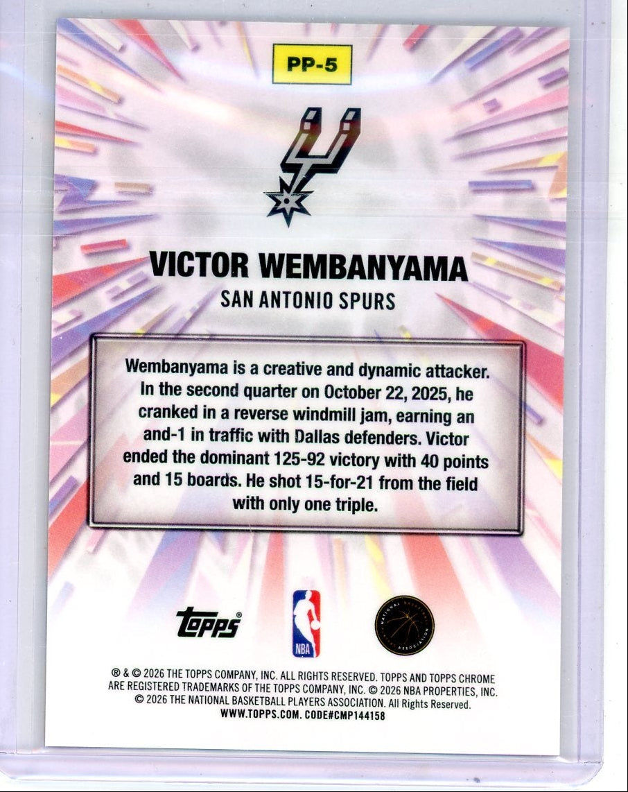 Victor Wembanyama 2025-26 Topps Chrome Update Power Players Gold Geometric #'d 21/50