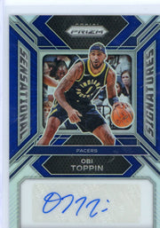 Obi Toppin 2023-24 Panini Prizm Sensational Signatures Auto Blue #'d 11/49
