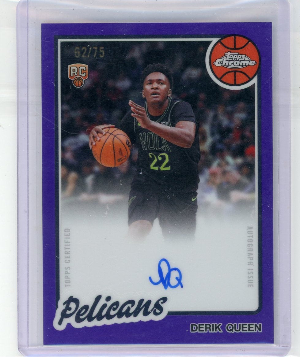 Derik Queen 2025-26 Topps Chrome Update 1980 Autograph Purple #'d 62/75