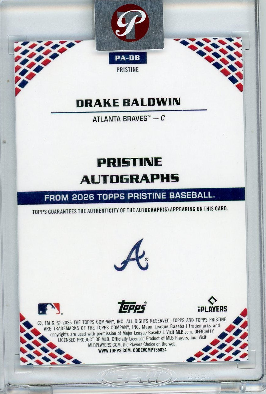 Drake Baldwin 2026 Topps Pristine Autograph #'d /75 #PA-DB