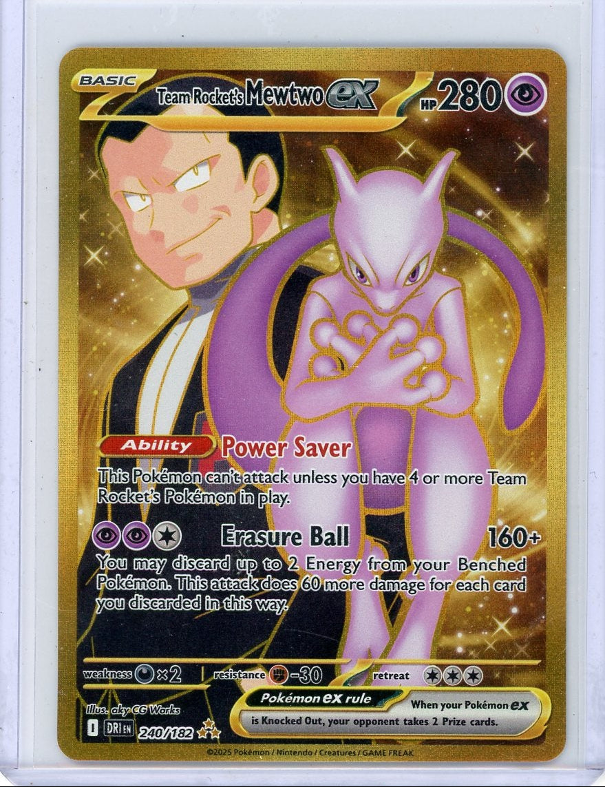 Team Rocket's Mewtwo ex Pokémon Destined Rivals Hyper Rare #240/182