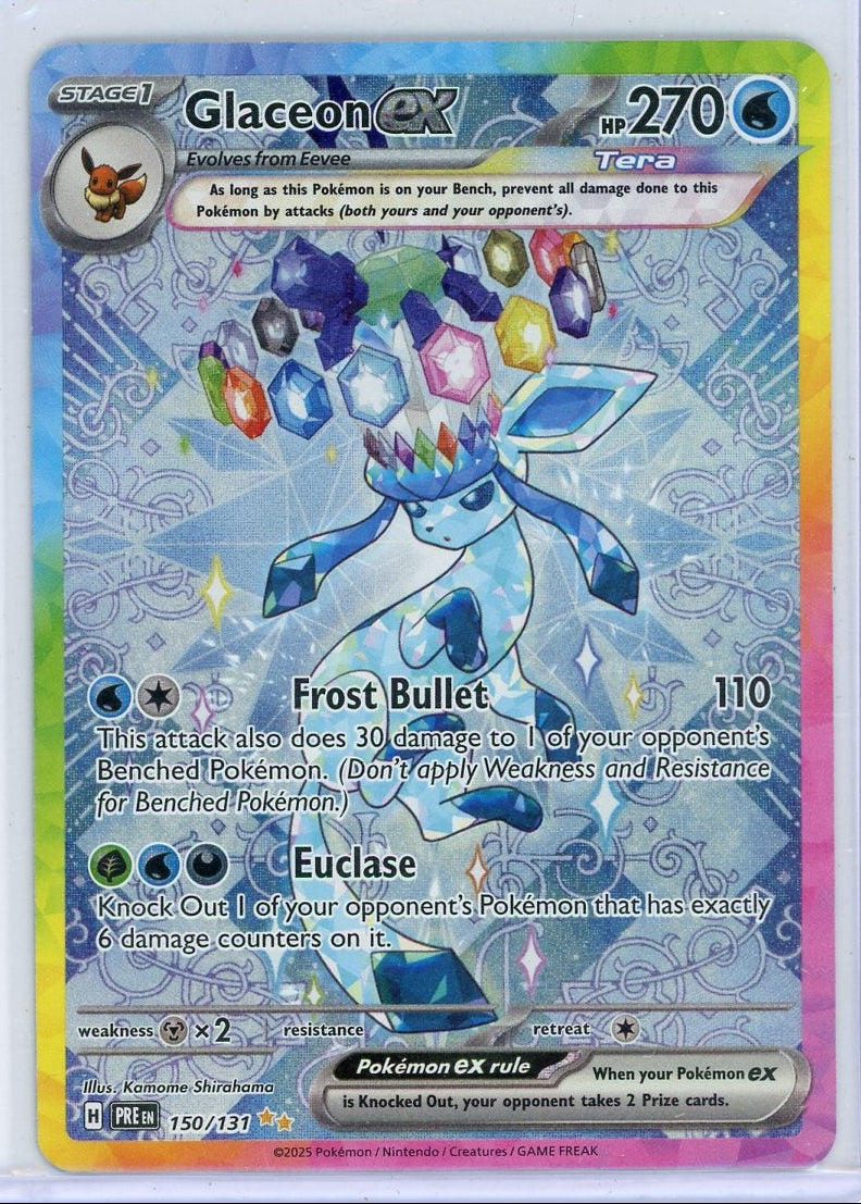 Glaceon ex 2025 Pokemon Prismatic Evolutions Special Illustration rare holo #150/131