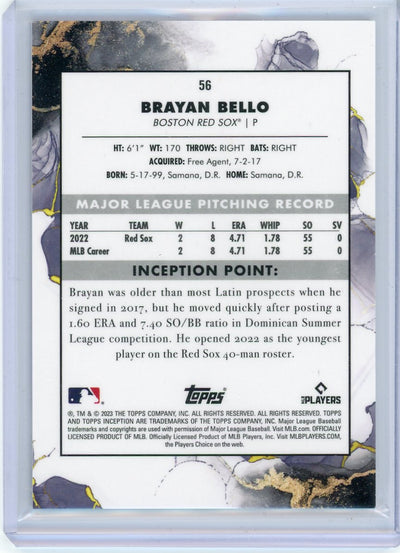 Brayan Bello 2023 Topps Inception purple rookie card #'d 024/150