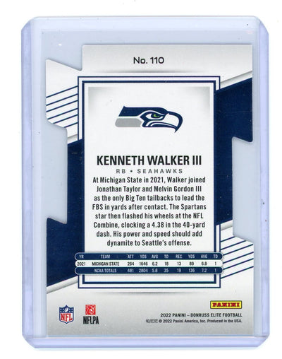 Kenneth Walker III 2022 Donruss Elite Status Die Cut #'d 21/24