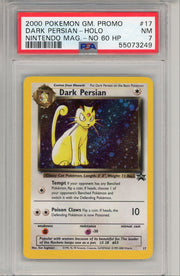 Dark Persian 2000 Pokemon Nintendo Magazine Promo #17 (no 60 HP) holo w/ swirl PSA 7
