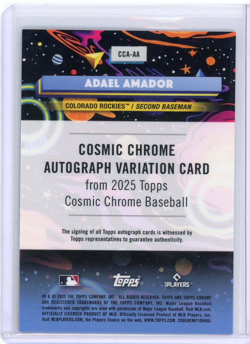 Adael Amador 2025 Topps Chrome Cosmic Refractor Auto