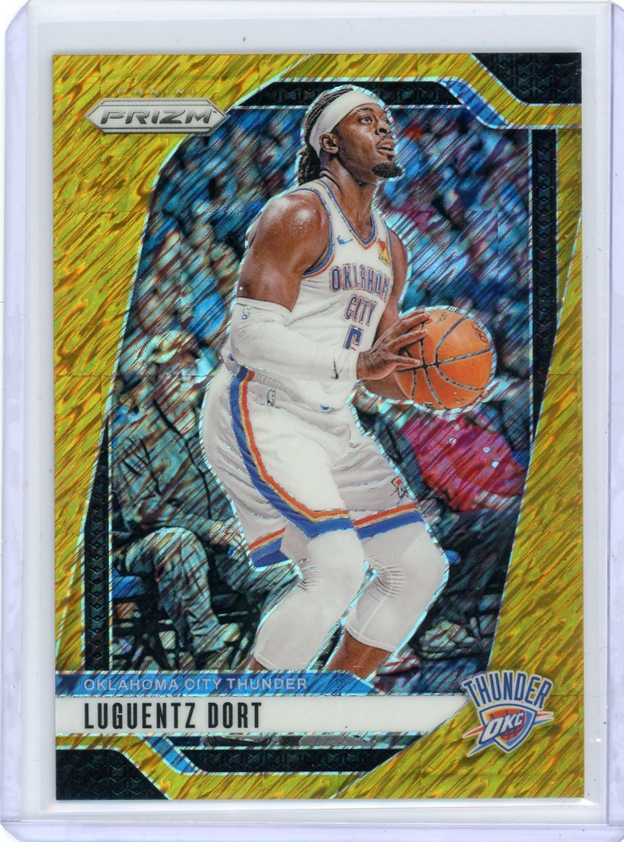 Luguentz Dort 2024-25 Panini Prizm Gold Shimmer Prizm FOTL #'d 01/10