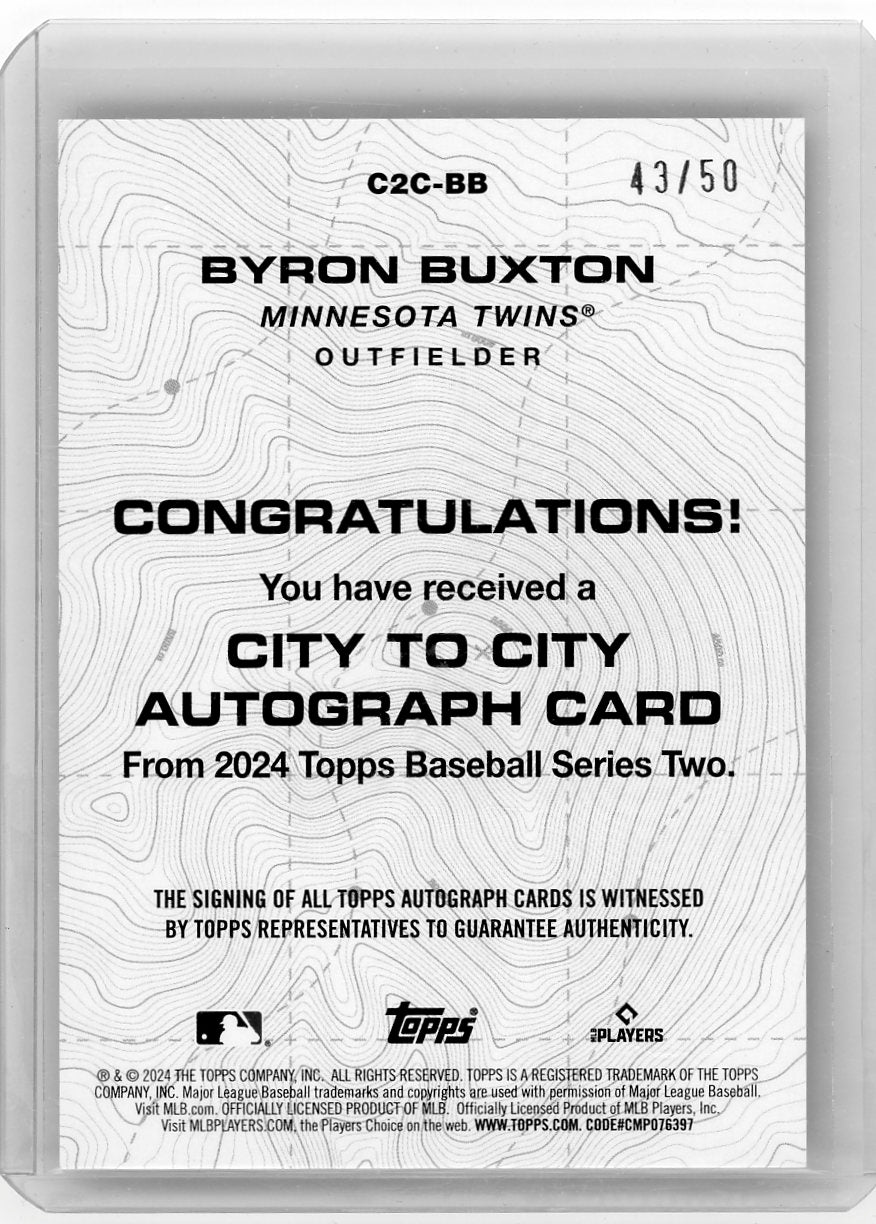 Byron Buxton 2024 Topps Series 2 City to City Autograph #'d 43/50