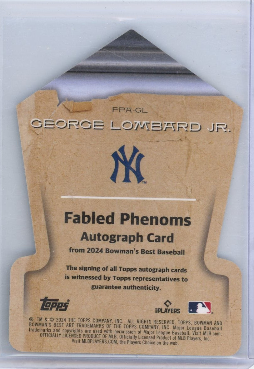 George Lombard Jr. 2024 Bowmans Best Fabled Phenoms Autograph #'d 88/99