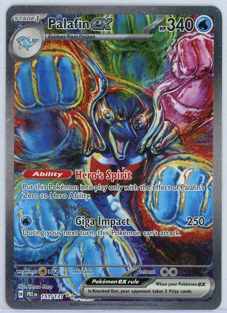 Palafin ex 2025 Pokémon Prismatic Evolution Special Illustration rare #151/131