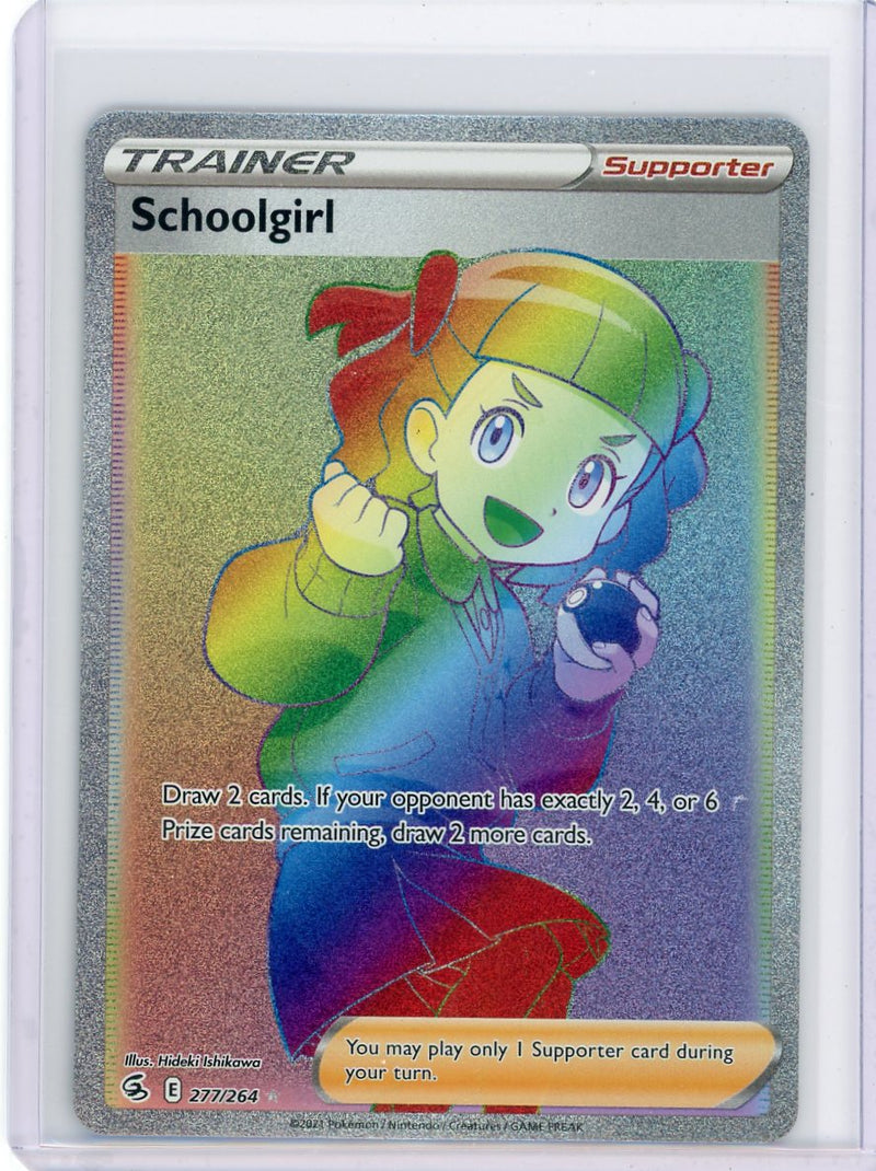 Schoolgirl Trainer 2021 Pokémon rare lucky rainbow holo 277/264